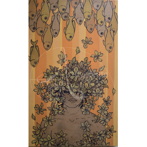  Jacitos de agua I - Ofelia Cue - Collage / Tela - 110 x 70 cm
