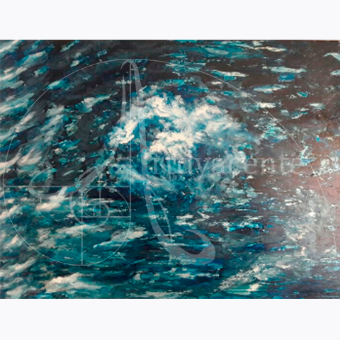  Tan claro como el agua lI - Mario Neftali Casillas Fonceca  Vizzarro -  Piroxilina / Metal  - 30 x 40 cm 