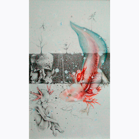  El Reencuentro - Nim Obun…  -  Mixta / Papel  - 28 x 17 cm