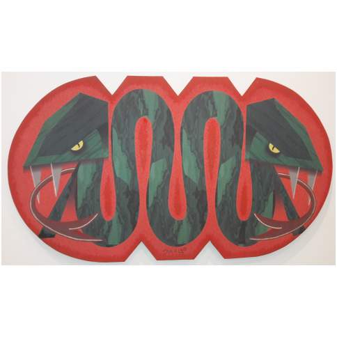 Serpientes (Quetzalcoatl) - Ornela Moon. Impresión digital intervenida /Tela. 80X121 CM.